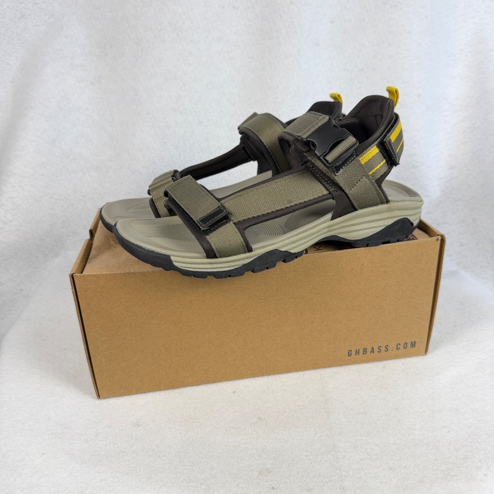 G.H. Bass Trek Sport Sandals Moss Green Adjustable Straps Mens US 10 UK 9